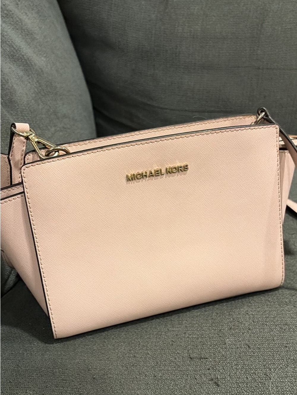 Michael Kors Blush Pink Leather Crossbody with Gold Hardware